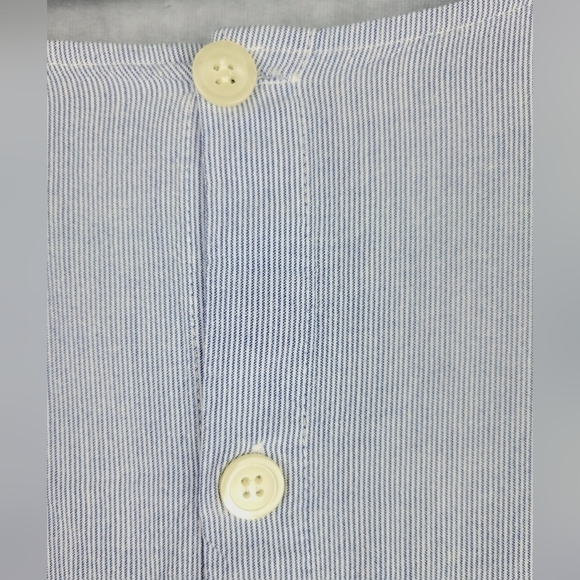 Woman's Small Madewell Blue and White Striped Tie Blouse - Picture 6 of 10